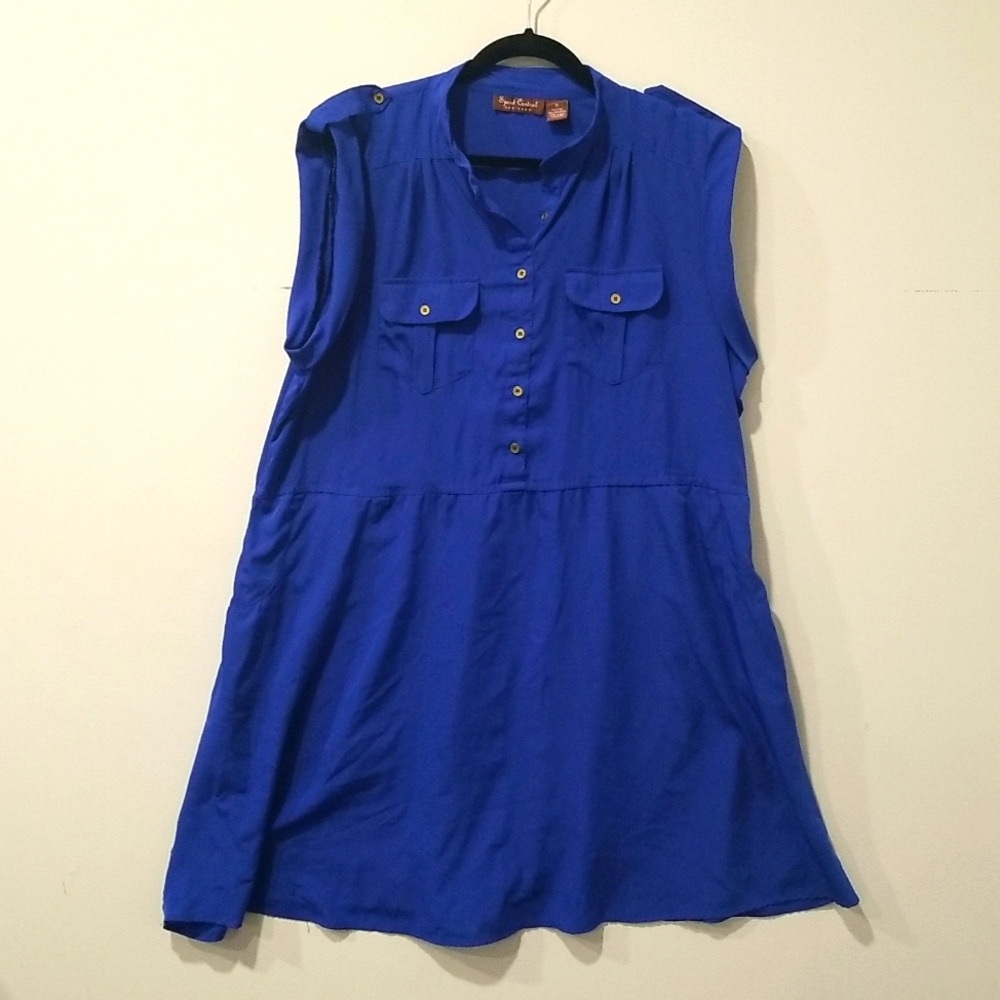 Royal Blue Lightweight Utility Dress, 3X
